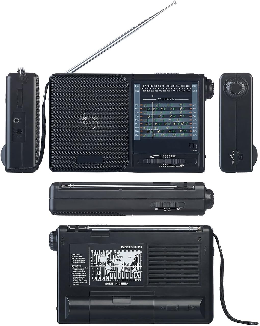 auvisio Weltradio: Analoger 20-Band-Weltempfänger mit FM, MW und 18x KW (analog Radio, KW Radio, bat