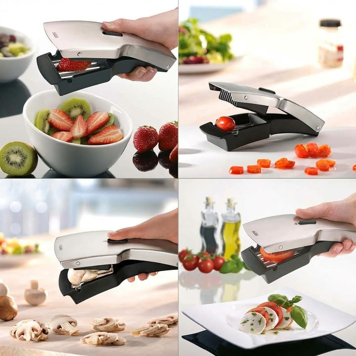 GEFU TARI Gemüseschneider mit 5mm Klingenzähnen - Präziser Scheibenschneider für Obst, Eier & Ka