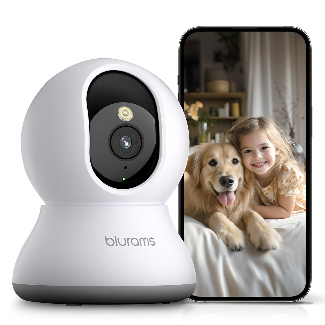 blurams 2K WLAN Kamera überwachung innen 360° Drehung Baby Monitor &amp; Haustierüberwachung, Vollfarb-N