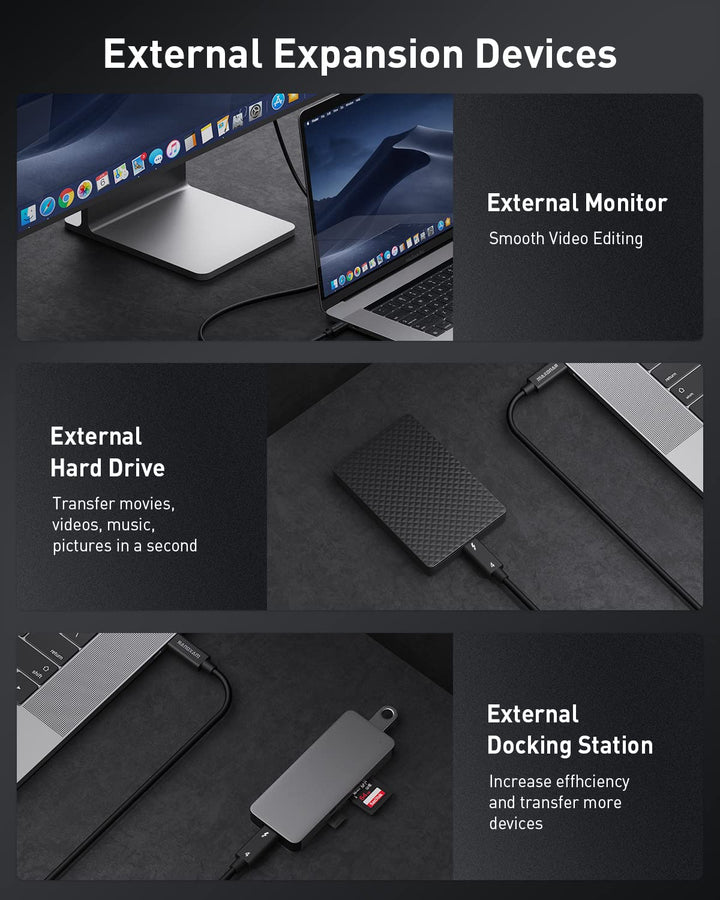 Maxonar [Intel Zertifiziert] Thunderbolt 4 Kabel 2m, TB4 Kabel,USB 4,40Gbits,8K Display,Kompatibel m