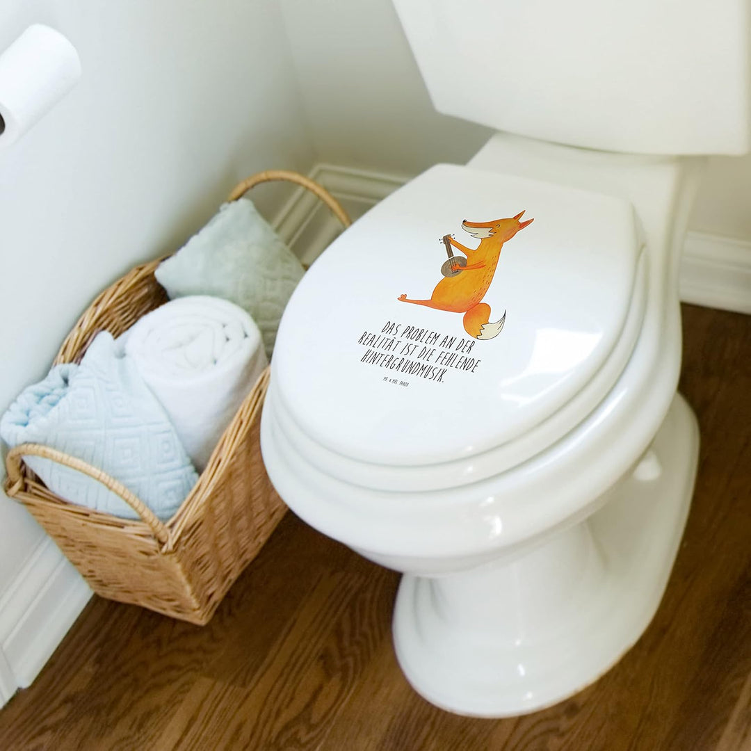 Mr. & Mrs. Panda Motiv WC Sitz Fuchs Gitarre - Geschenk, Toilette, Musik, Klodeckel, Toilettendeckel