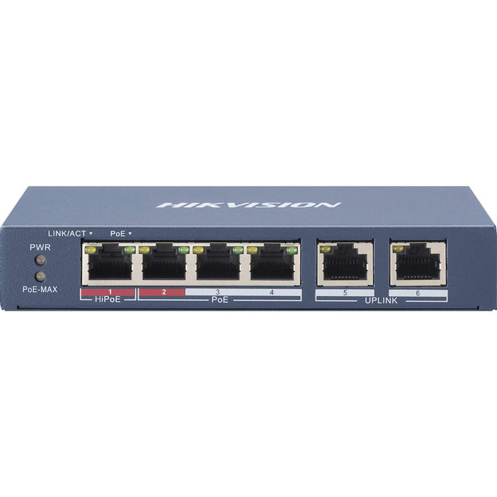 Switch POE+ DE 4 PUERTOS DE COBRE 10/100 (4 PUERTOS POE+ EXTENDIDO 250M) + 2 PUERTOS 10/100. POE 60
