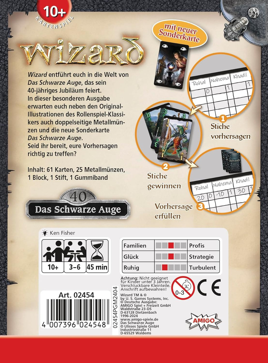 Wizard - Das Schwarze Auge (Kartenspiel) Mehrfarbig 120 x 161 x 44 mm, Mehrfarbig 120 x 161 x 44 mm