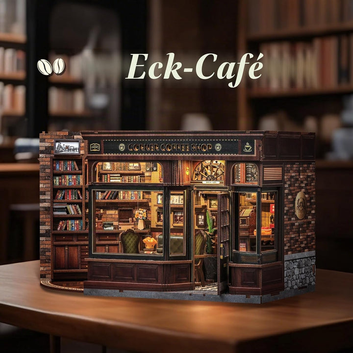 Book Nook Kit - Miniatur Puppenhaus (Friseursalon-Szene) mit LED-Beleuchtung, 3D Holz-Puzzle Buchstü