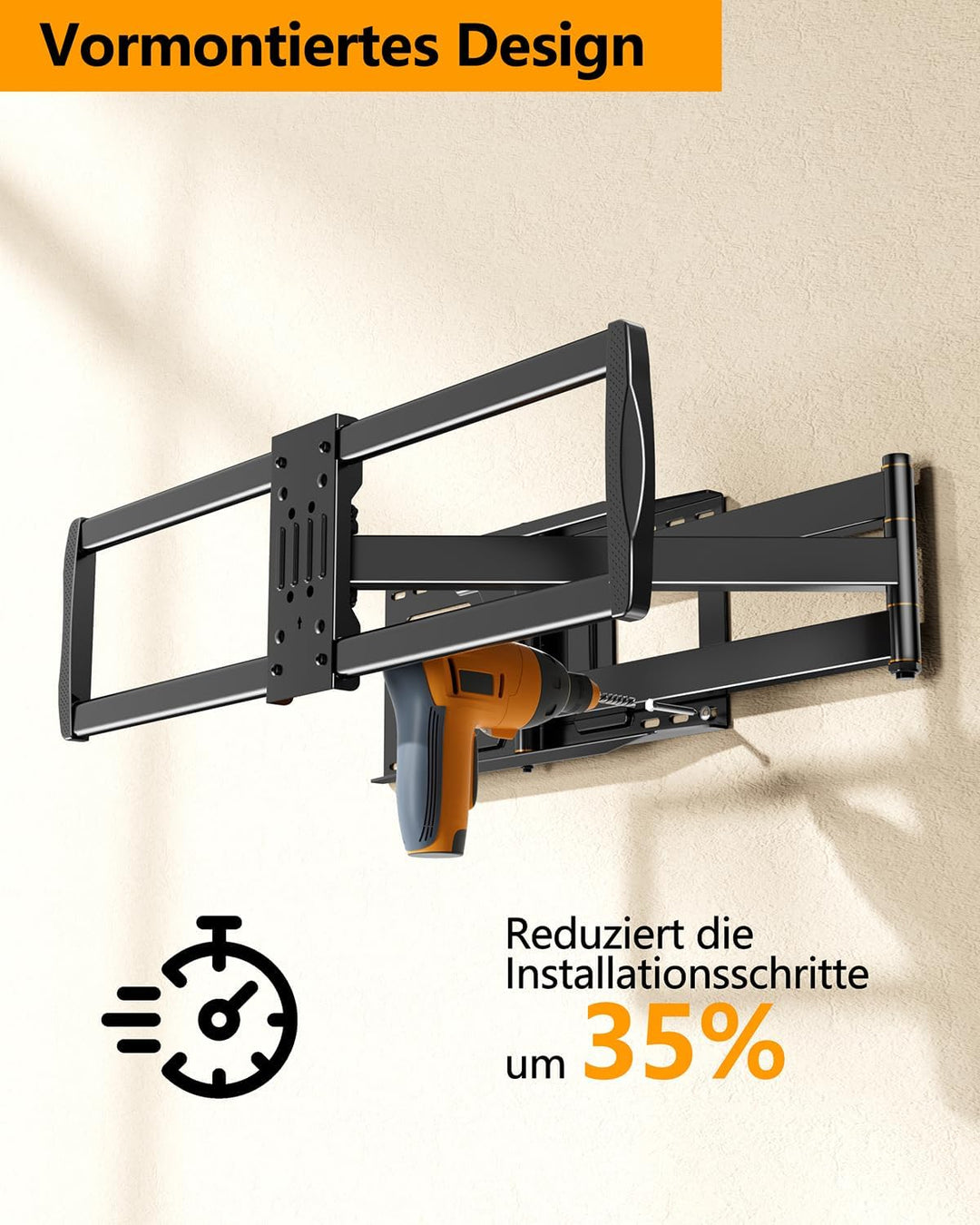 TV Wandhalterung mit 1090mm Langem Arm für 42-110 Zoll Fernseher bis 80kg WHYFONE Heavy Duty XXL Fer