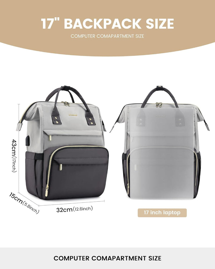 LOVEVOOK Rucksack Damen, Laptop Rucksack 17 Zoll, Schulrucksack Teenager | Reiserucksack Arbeitsruck