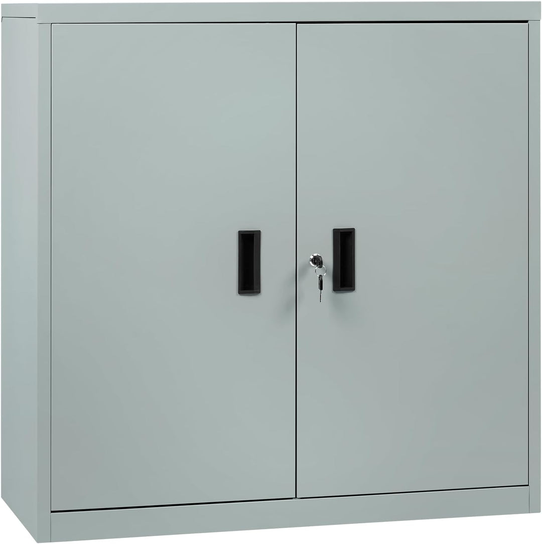 WOLTU Aktenschrank abschliessbar, Ordnerschrank mit höhenverstellbarem Einlegboden, Metallschrank mi