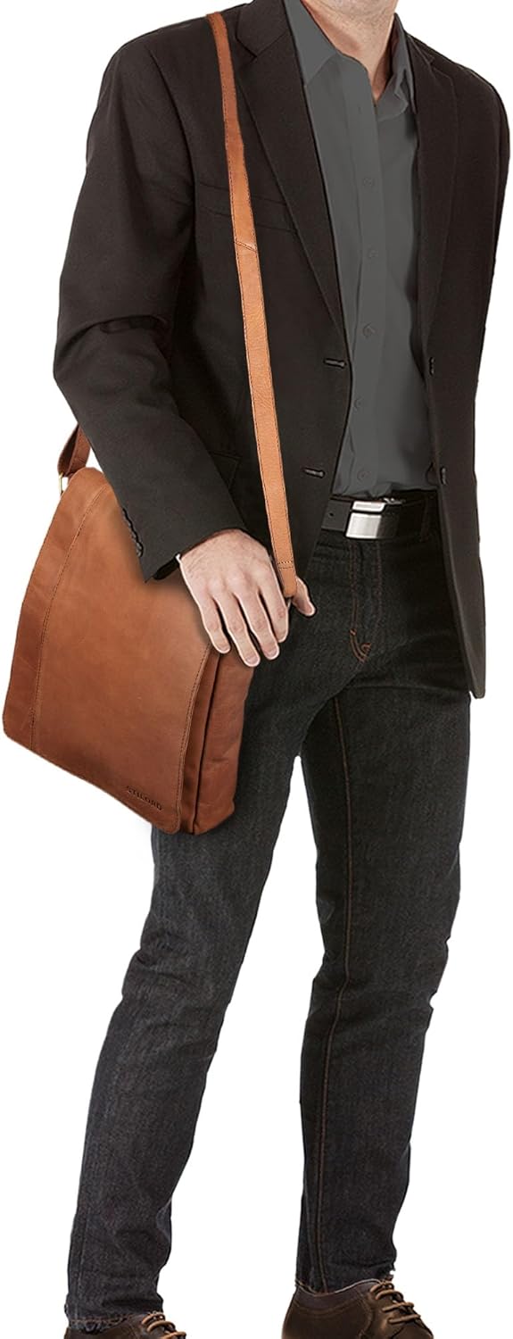 STILORD 'Paul' Umhängetasche Herren Leder Hochformat Messenger Bag im Vintage Design Ledertasche für
