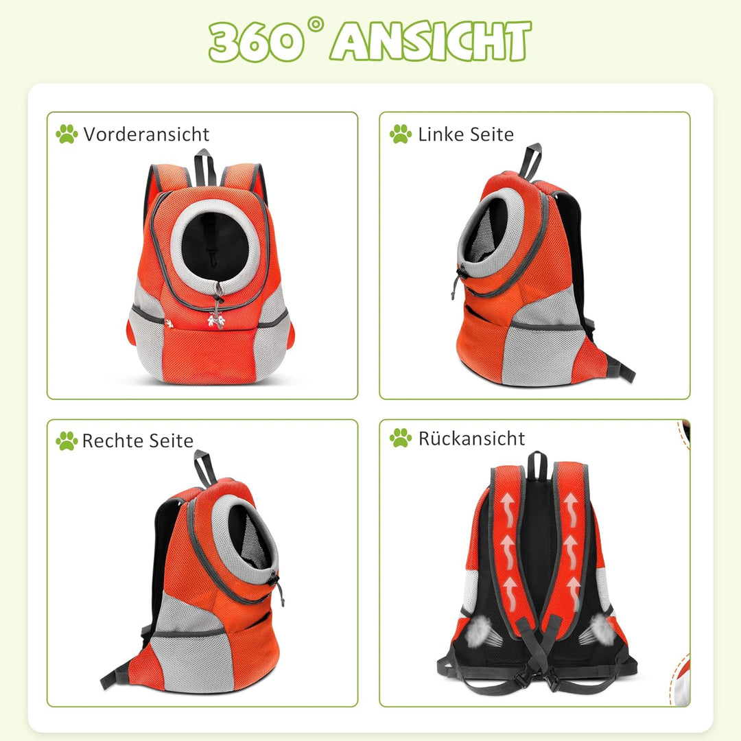 ALLSOPETS Hunderucksack, Tragbarer Haustierträger für Kleine Hunde und Katzen, Fahrrad- und Motorrad