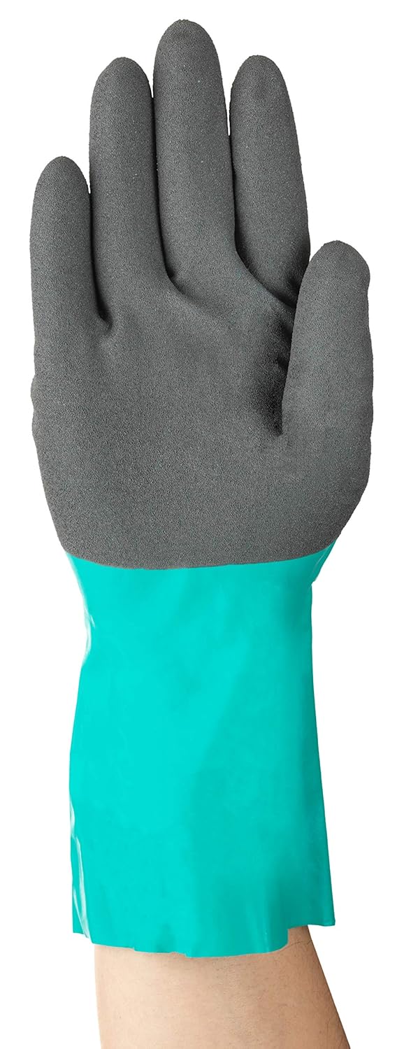 Ansell AlphaTec 58-270 Nitril-Handschuhe, Chemikalien- und Flüssigkeitsschutz, Grün, Grösse 9 (12 Pa