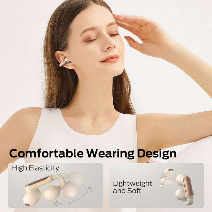 oraolo Open-Ear Kopfhörer, Bluetooth Kopfhörer, Clip On Kopfhörer, Offene Ohr Earbuds, 32H Wiedergab