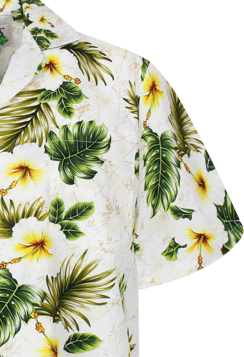 KY‘s | Original Hawaiihemd | Herren | S - 8XL | Kurzarm | Front-Tasche | Hawaii-Print | Hibiskus Blu