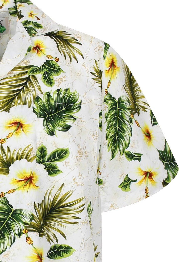 KY‘s | Original Hawaiihemd | Herren | S - 8XL | Kurzarm | Front-Tasche | Hawaii-Print | Hibiskus Blu