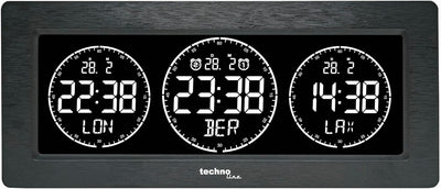 Technoline Digitale Weltzeituhr, 3 Zeitanzeigen, frei programmierbar (lassen Sie sich Ihren Wohnort
