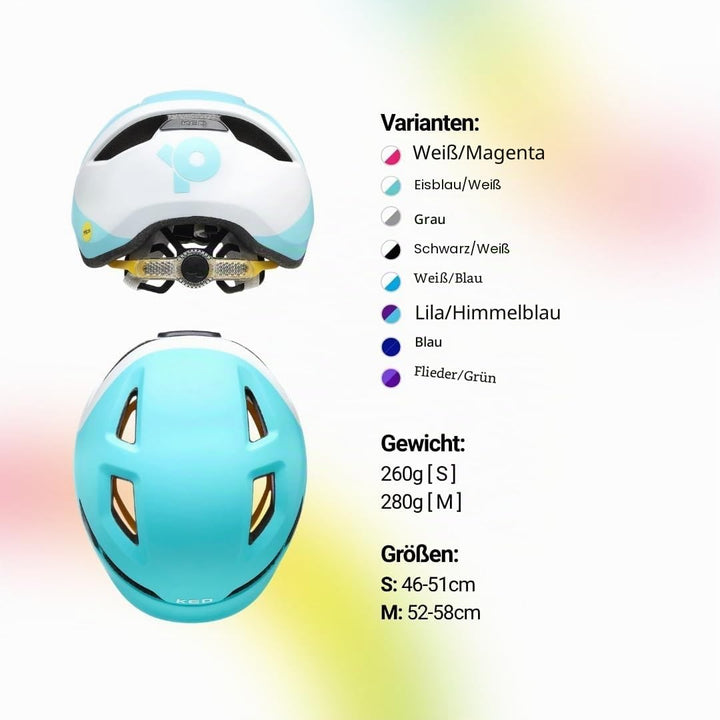 KED Pop MIPS Kinder Fahrrad Helm schwarz/weiss 2023 Eisblau/Weiss M | 52-56cm, Eisblau/Weiss M | 52-