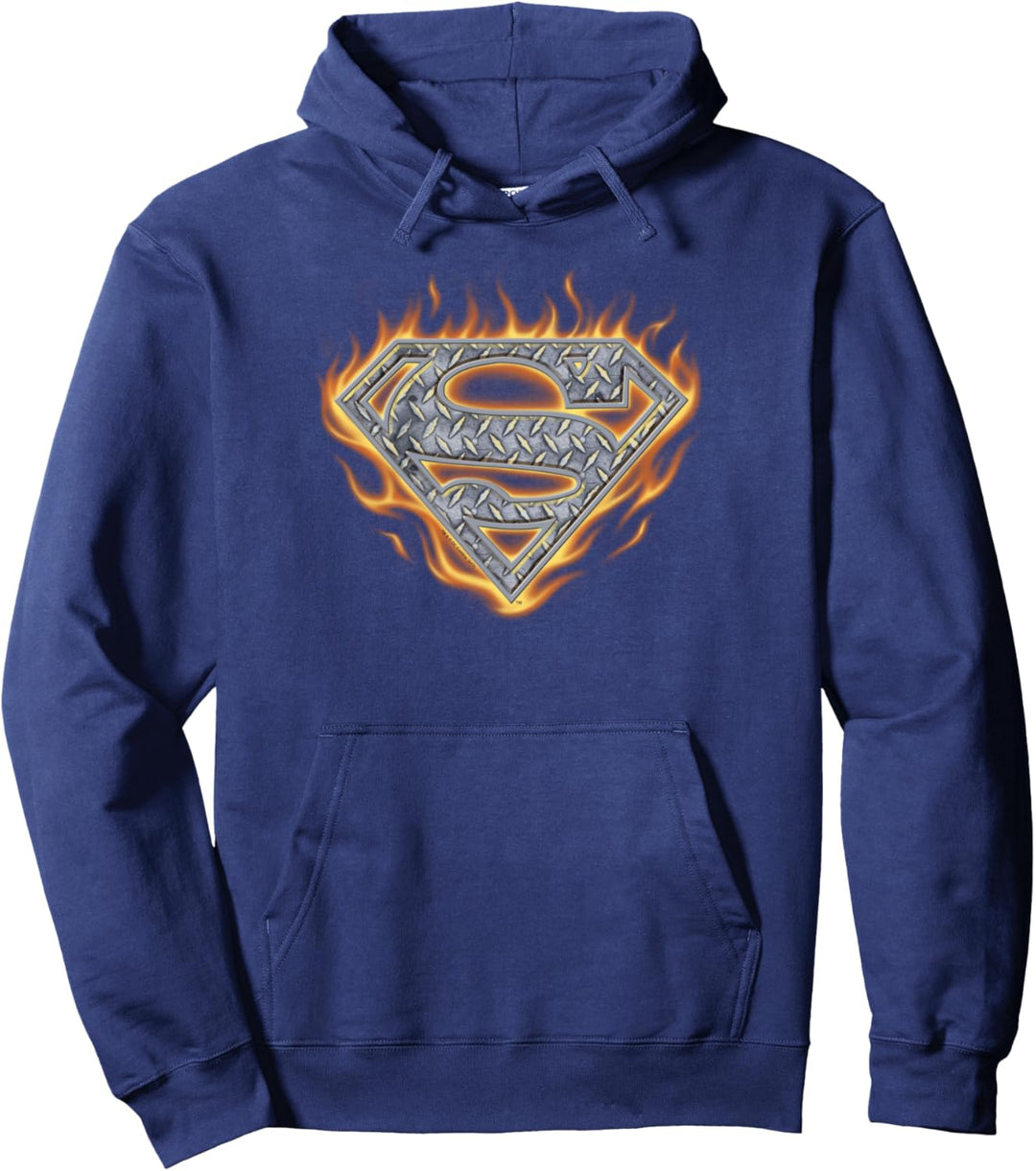 Superman Steel Fire Shield Pullover Hoodie