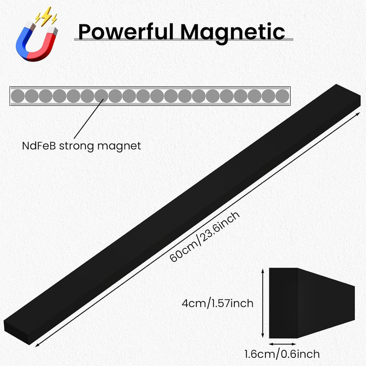 THMINS Magnetleiste Messer, 60 cm Magnetischer Messerhalter für die Wand, zur Messeraufbewahrung Wer