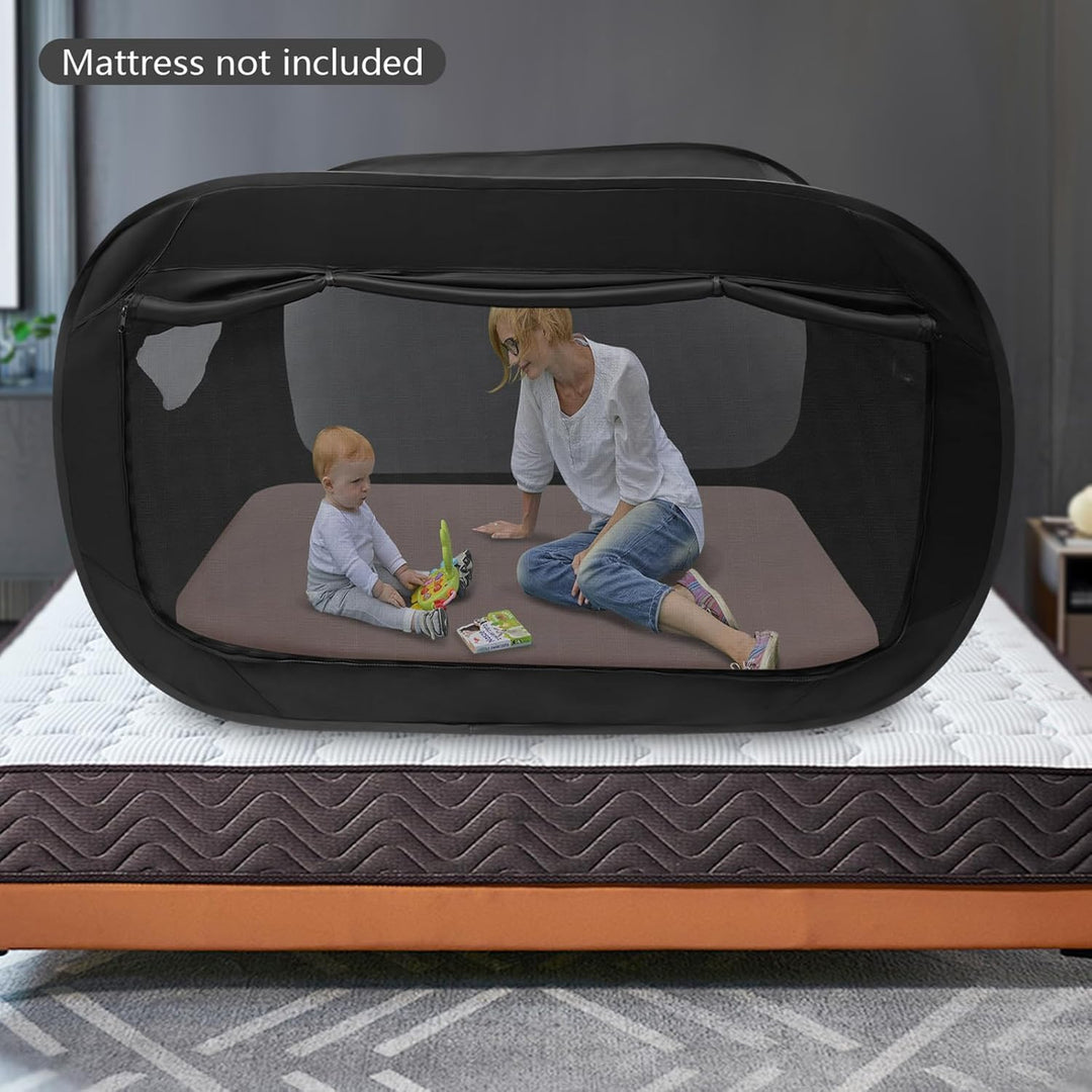 Bettzelt 190×90×100cm, Pop-up Schlafzelt mit Moskitonetz | Verdunkelnd, vierseitig belüftet, faltbar