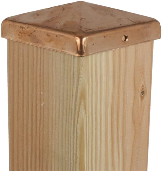 10er Set Pfostenkappe Kupfer | Form: Pyramide | im Mass 9x9 (9,1x9,1) cm eckig | aus Kupfer, poliert