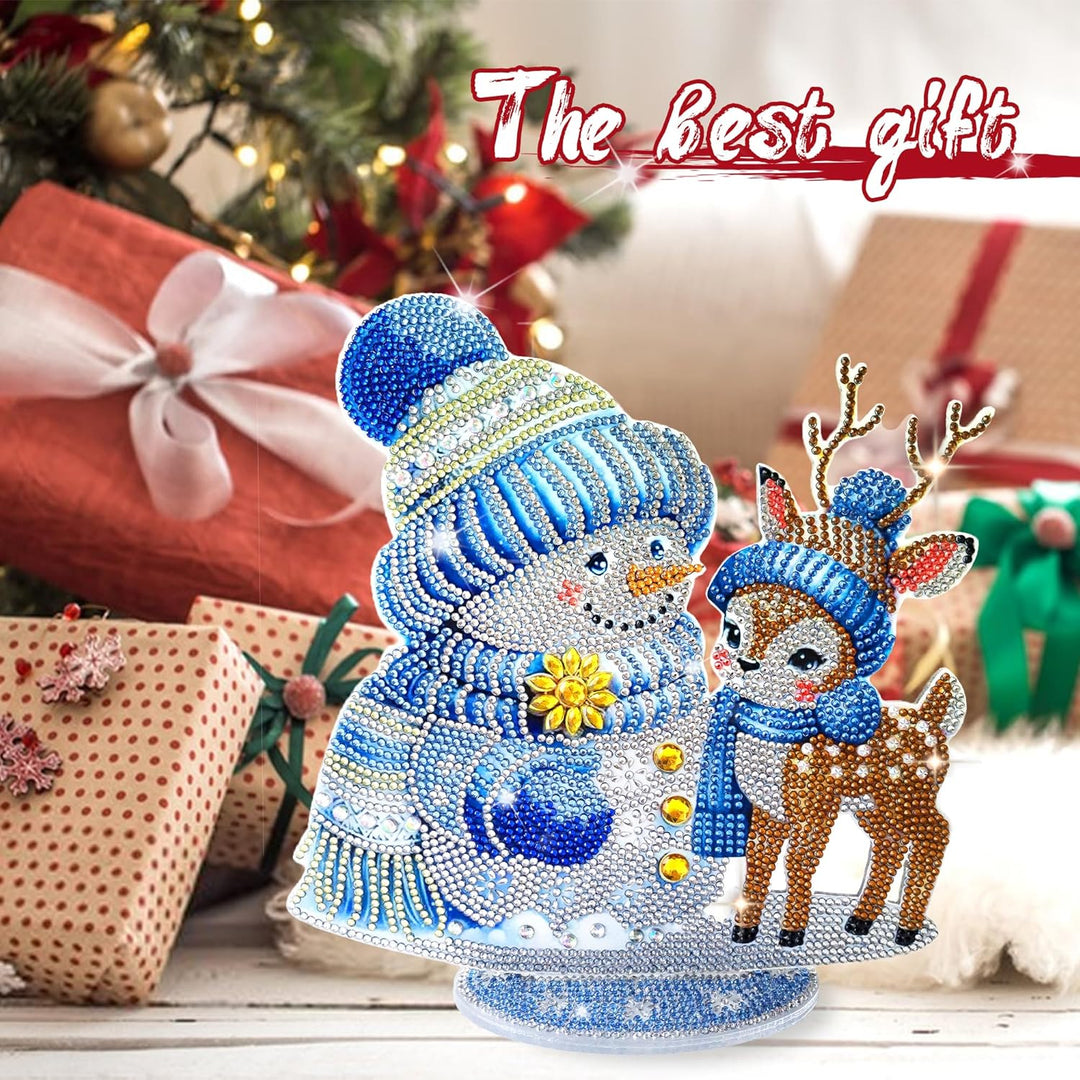 LYLIDIA Diamond Painting Weihnachten Neu Erwachsene Schneemann Ren Beidseitig DIY 5D Weihnachten Dia