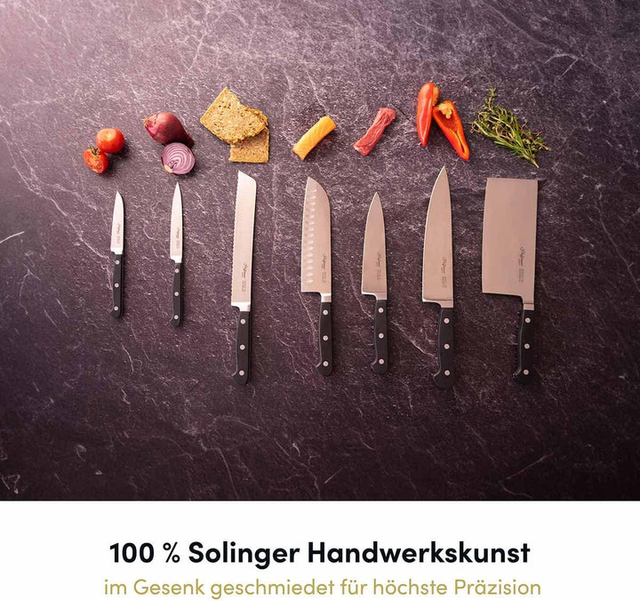 Hoffmann Küchenmesser Set 3-teilig – Made in Solingen Messer mit Chefmesser 21 cm, Gemüsemesser und