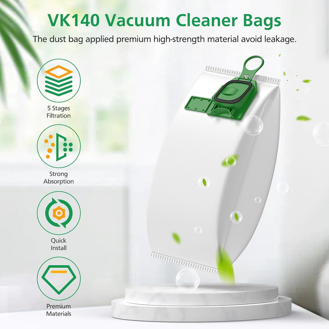15x Staubsaugerbeutel für Vorwerk Staubsauger Kobold VK140 VK150 - Grün