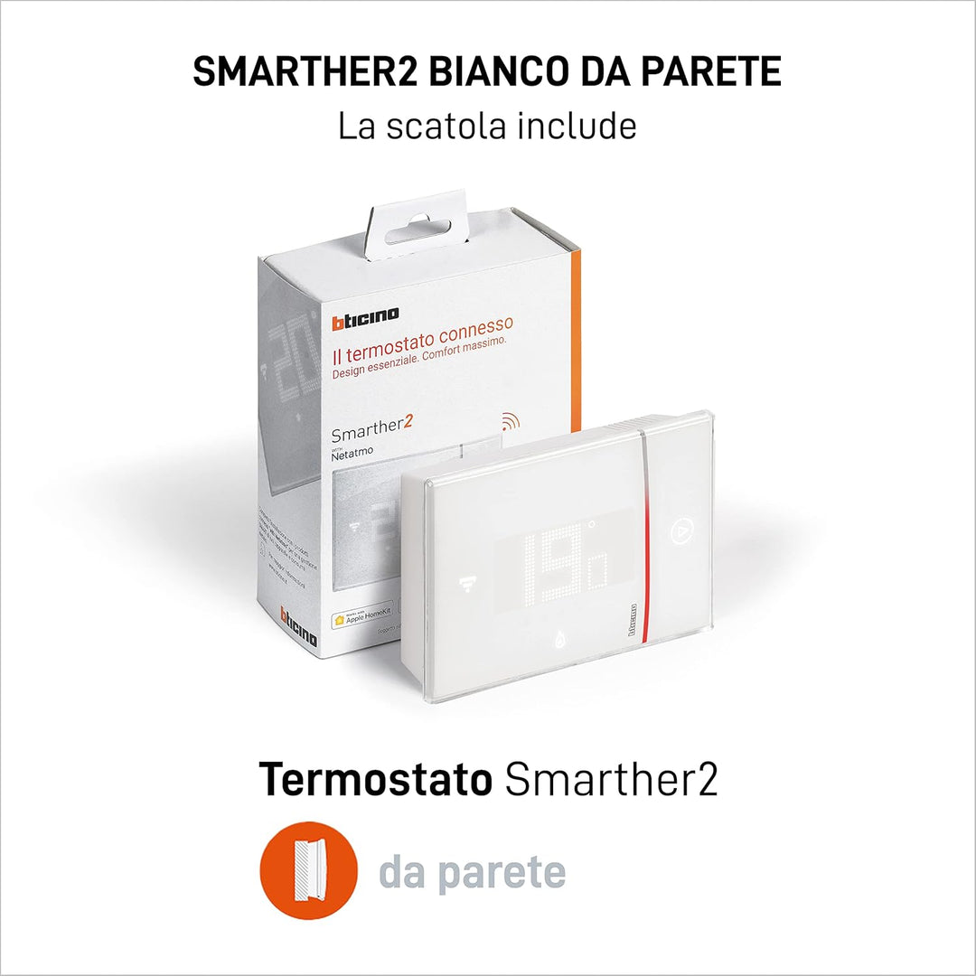 Bticino SXW8002W - Smarther2 mit Netatmo, Thermostat für Wandkessel, programmierbar, ON/OFF-Steuerun