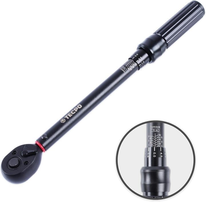 TECPO Motorrad Drehmomentschlüssel Set 3/8" 5-60Nm Schlüssel feine Abstufung, 3/8" 5-60Nm