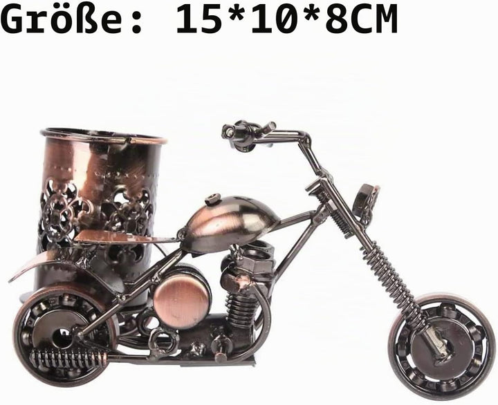 Hztyyier Motorrad Metall Stifthalter, Kreative Büro Desktop Zubehör Geschenkidee, Männergeschenk für