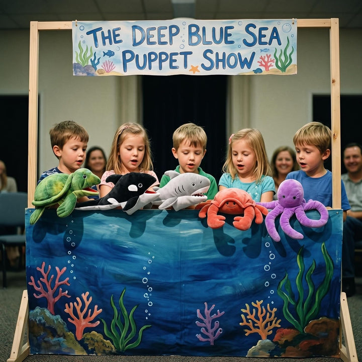 Meerestier-Handpuppen für Kinder, Kleinkinder umfassen Haie, Wale usw. mit beweglichen offenen Münde
