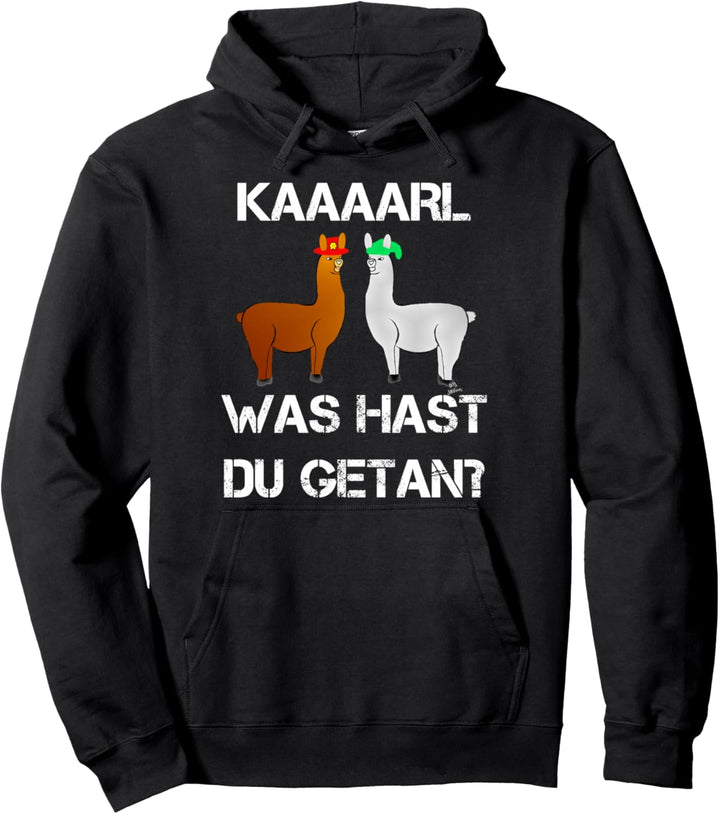 Lamas mit Hüten Karl was hast du getan ? lustiges Lama Pullover Hoodie