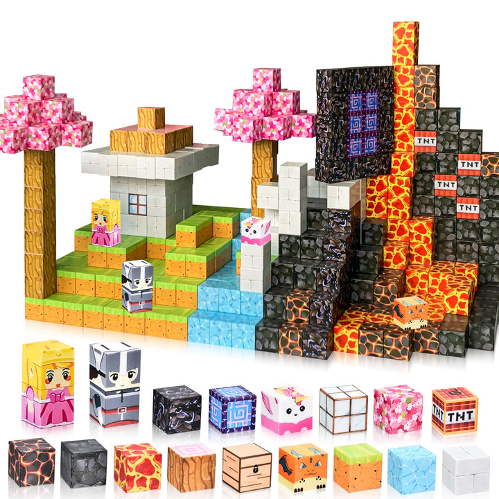 Ulikey Magnetische Bausteine, Build Mine Magnete Welt Zauberportal Edition, Magnetische Fliesen Spie