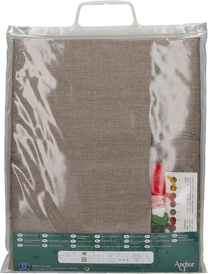 Anchor Kits Canvas, 100% Baumwolle, Bullfinches and Christmas Pelmet, 60 x 200 cm