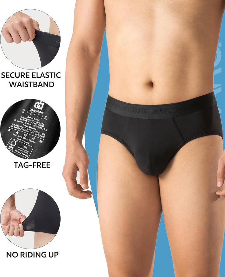 DAVID ARCHY Herren Boxershorts Mehrfachpack, Mirco Modal Stretcken Klassischer Retroshorts, Unterhos
