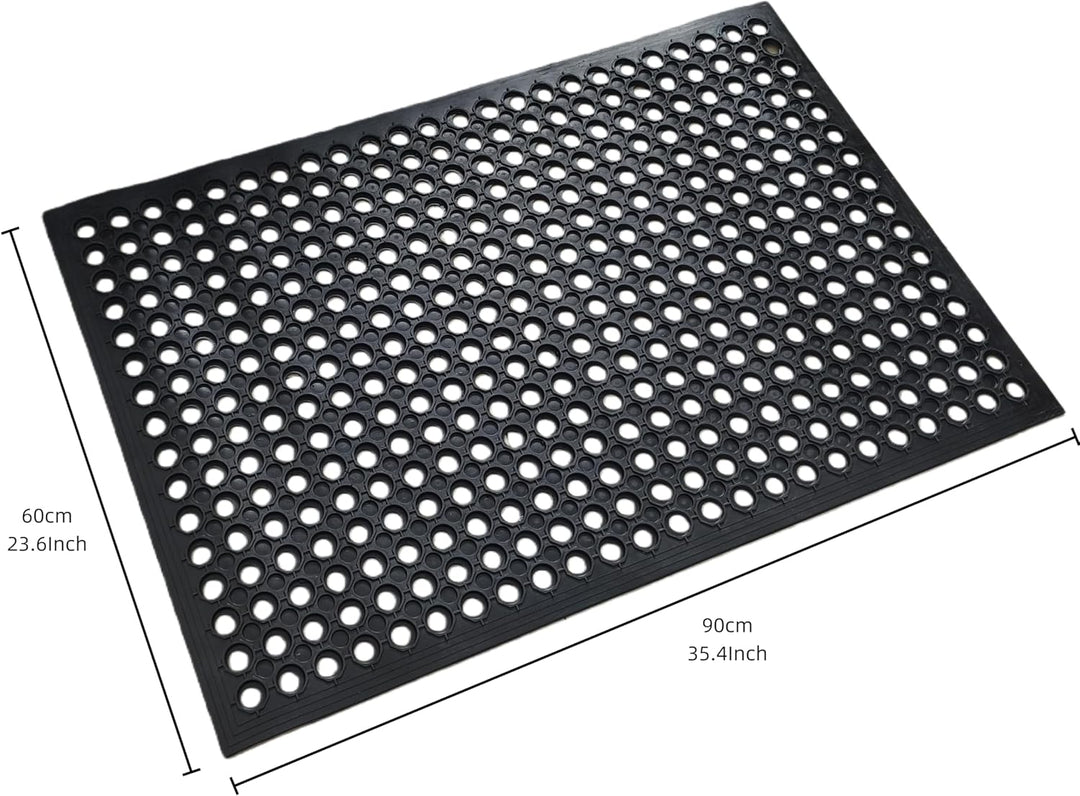 Strapazierfähige Gummimatte mit rundem Loch-Design, rutschfeste, wasserdichte Matte für den Innen- u