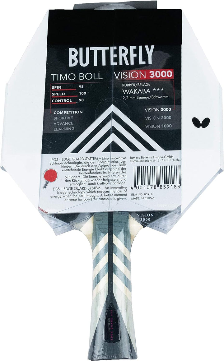 Butterfly® Timo Boll Vision 3000 Tischtennisschläger | Tischtennis Racket Bat TT Profi Wettkampfschl