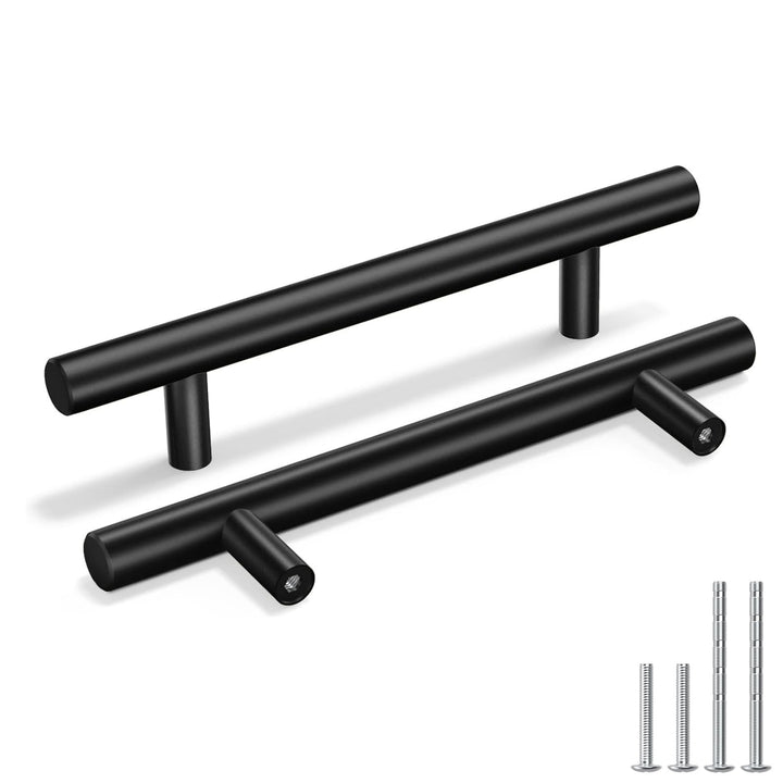 10 X Goldenwarm Möbelgriffe Schwarz 128mm – Edelstahlrohr Stangengriff Schrankgriffe Schubladengriff