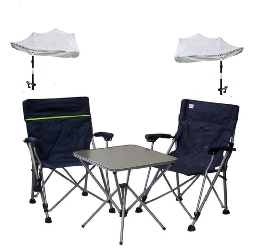 Mit Fächerschirm WEIS + GELB - Camping Reise -Set Holly&