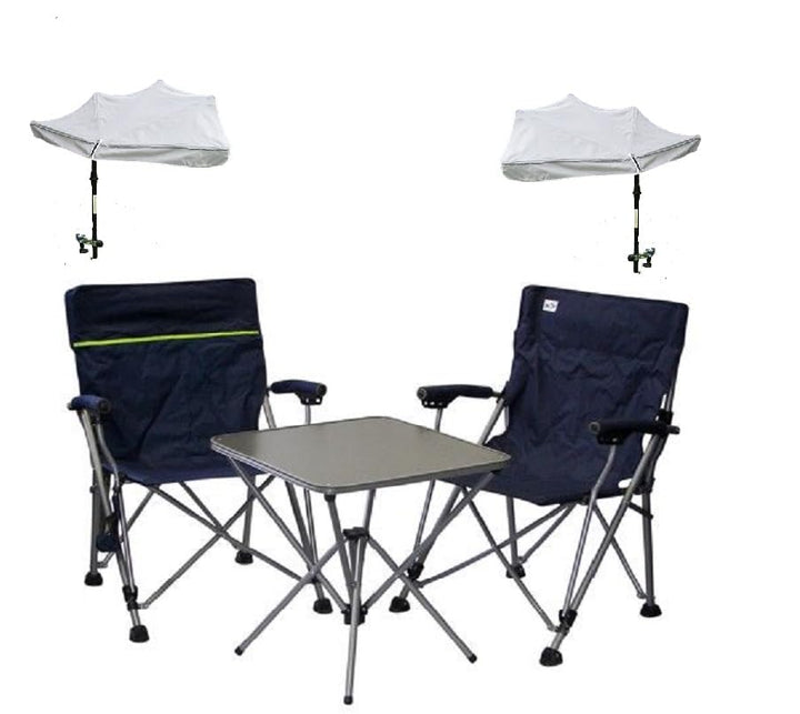 Mit Fächerschirm WEIS + GELB - Camping Reise -Set Holly&