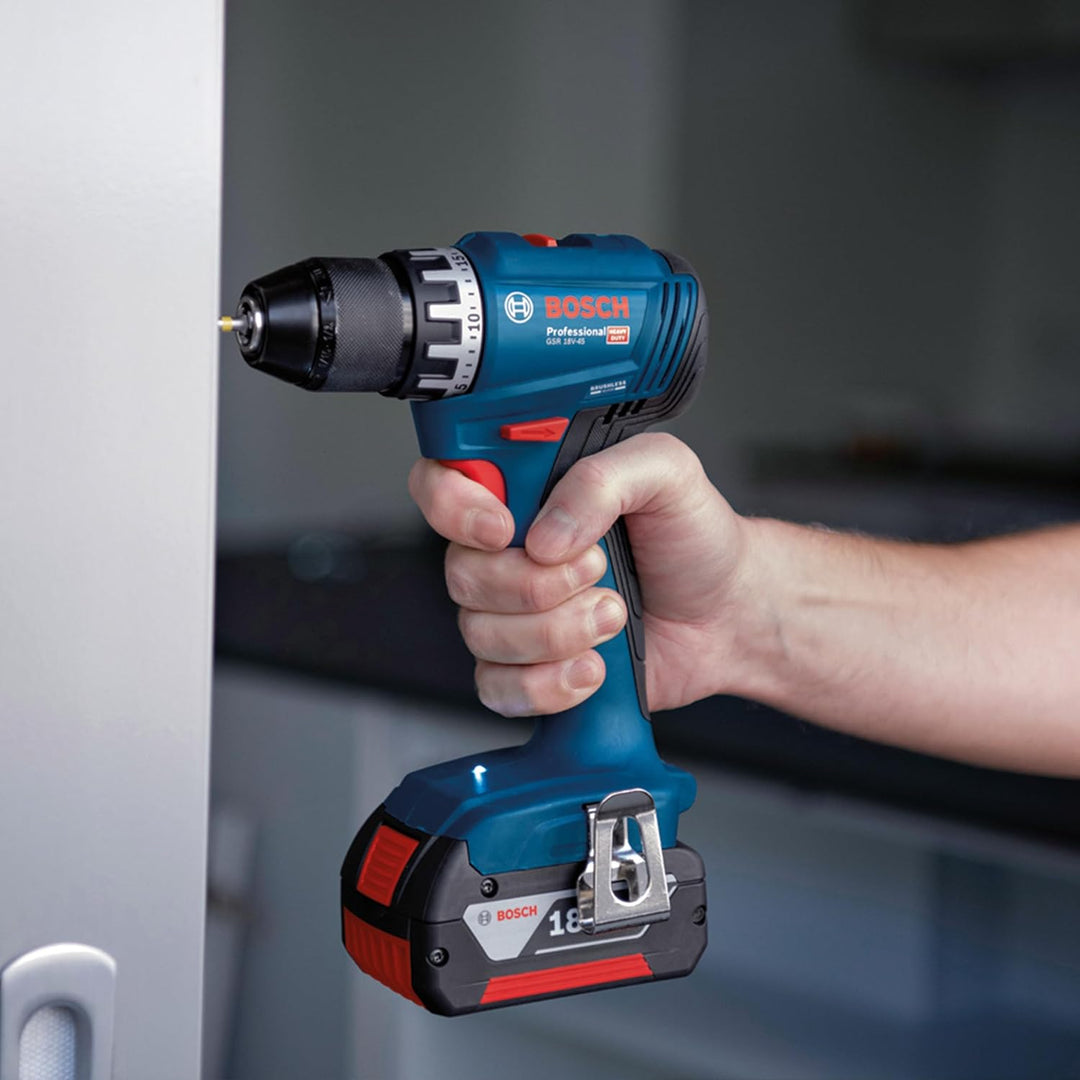 Bosch Professional 18V System Akku Bohrschrauber GSR 18V-45 (Drehzahl 1.900 min⁻¹, inkl. L-BOXX, ohn