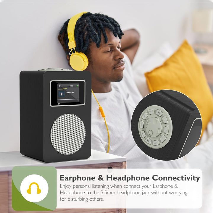 MangoKit MD4 DAB Radio mit Bluetooth,DAB Plus Digitalradio,UKW Radio,Küchenradios,Netz- und Batterie