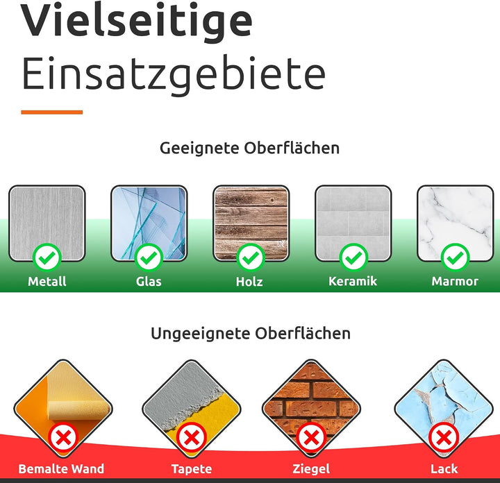 ECENCE Handtuchhalter ohne Bohren selbstklebend Schwarz 38cm - Moderne Handtuchstange aus Edelstahl