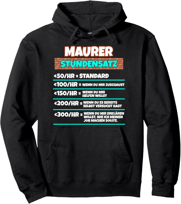 Witz für Maurer Lustiges Geschenk | Handwerker Humor Pullover Hoodie