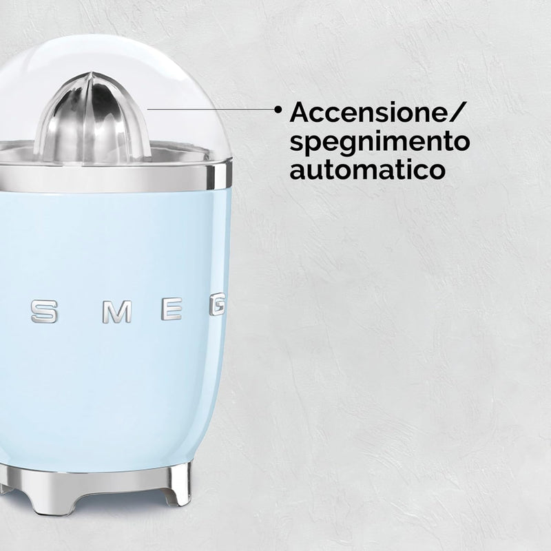 SMEG, Elektrische Zitruspresse CJF11BLEU, tropfsicherer Auslauf und Universalkegel, rutschfeste Stel