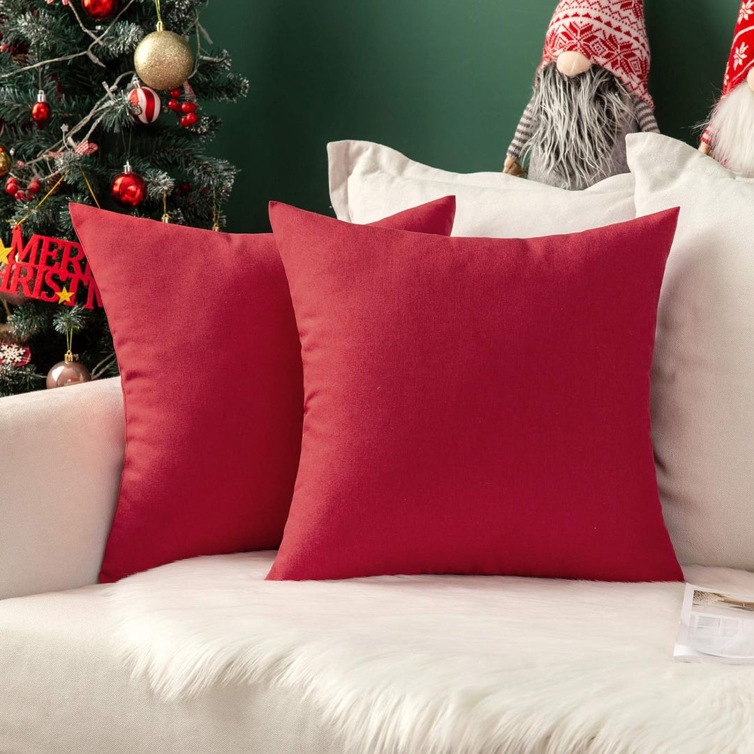 MIULEE 2er Set Wasserdicht Kissenbezug Outdoor Sofakissen Weihnachten Dekokissen Modern Kissenbezüge