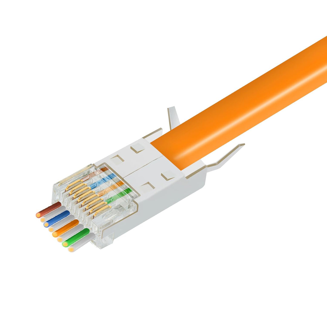 BIGtec RJ45 Stecker Netzwerkstecker 50 Stück Hirose TM11 blau Hochgeschwindigkeits Verbindung für Fa