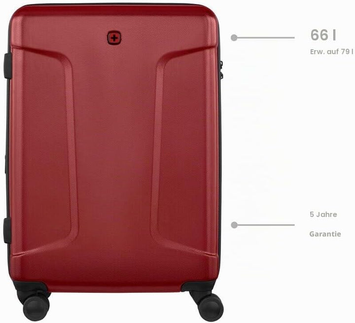 WENGER Legacy M Hartschalenkoffer mit 4 Rollen, Trolley, M, 66 (79) l, Sicherheitsschloss, Damen Her