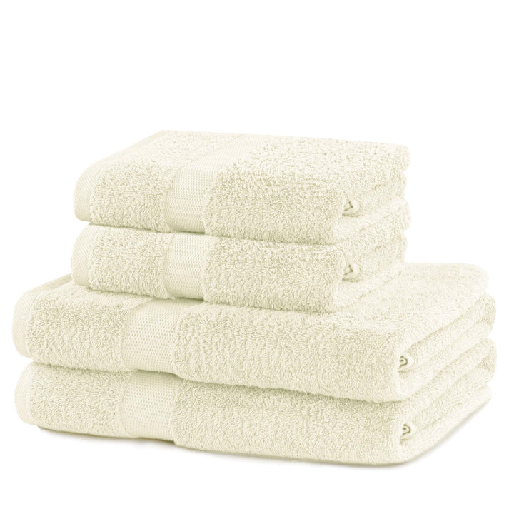 DecoKing 4er Set Baumwolle Qualität 525g/m² 2 Handtücher 50x100 cm und 2 Badetücher 70x140 cm Ecru E