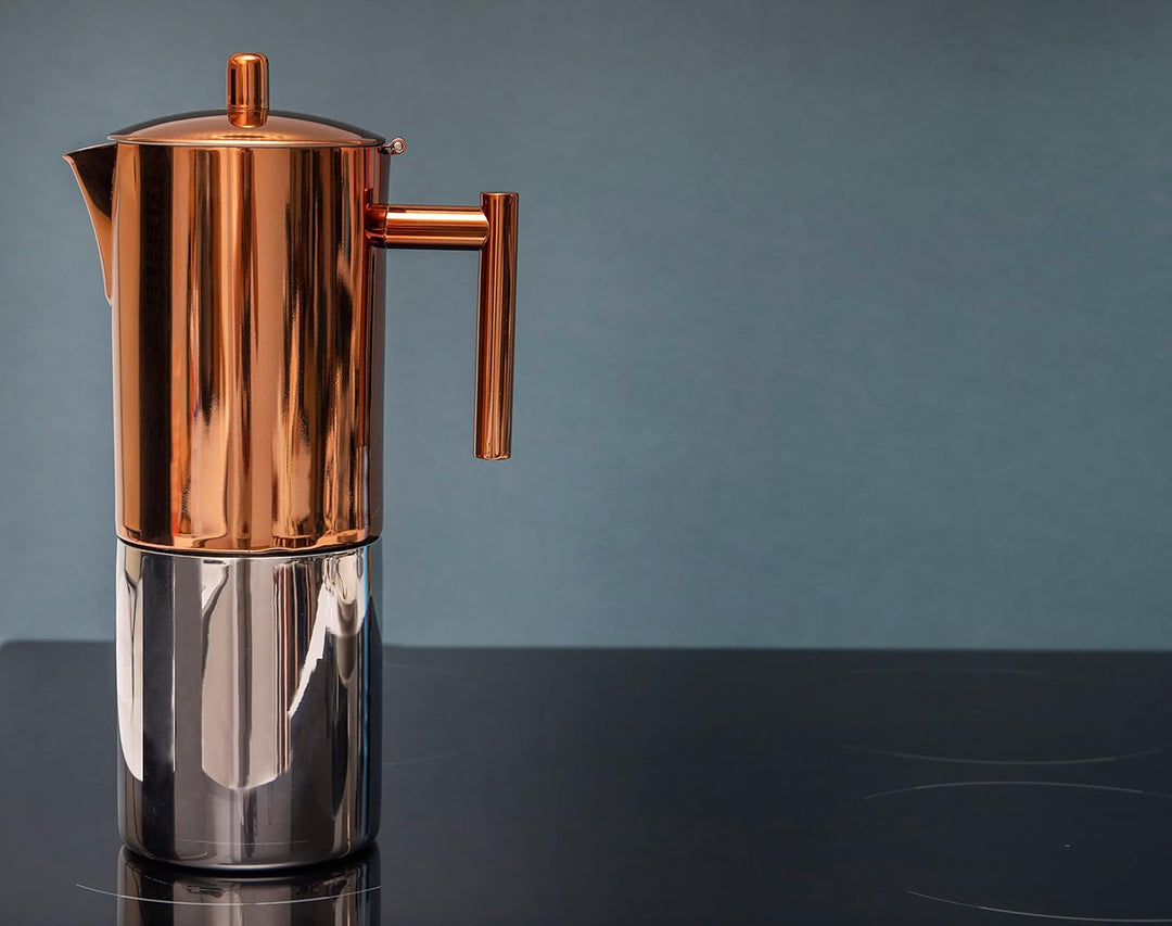 La Cafetière Espressokocher aus Kupfer Espressokocher für den Herd, Espressokocher für den Herd