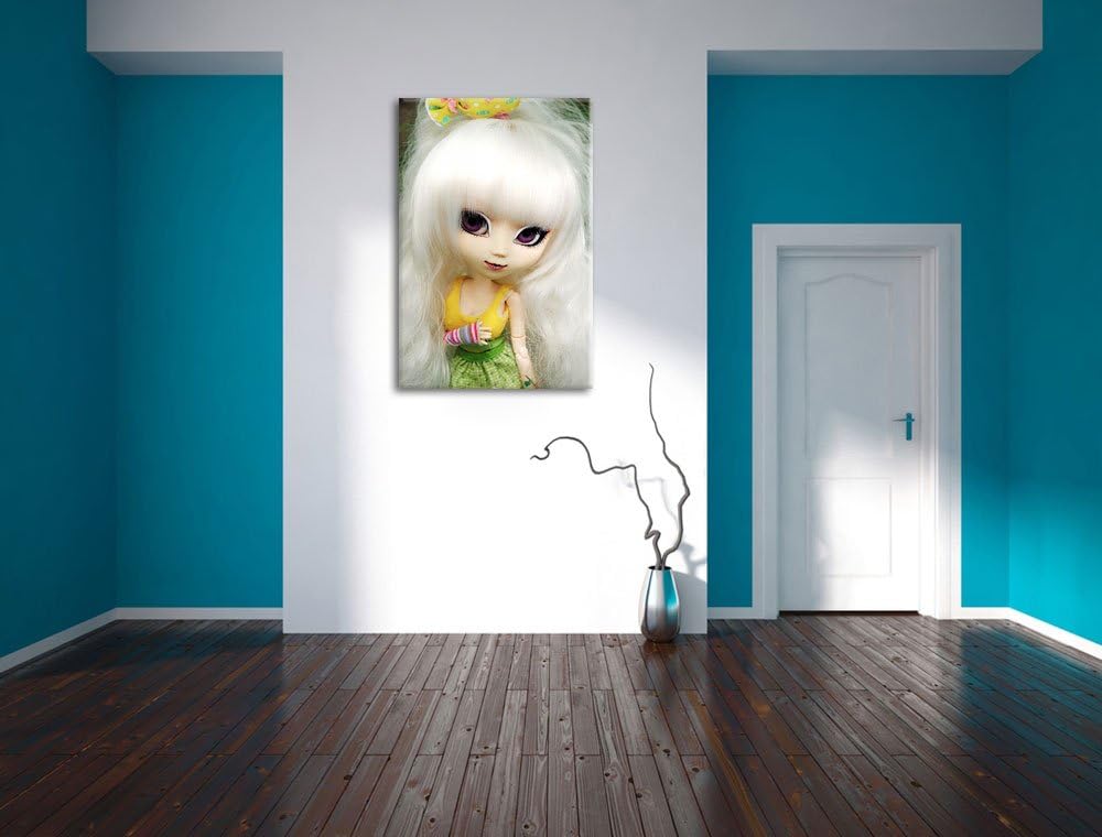 Pullip-Püppchen im 70er-Jahre-Stil Leinwand, XXL riesige Bilder fertig gerahmt mit Keilrahmen, Kunst